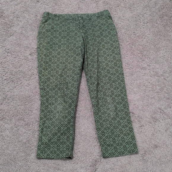 Patagonia Stretch All Wear Cropped Chino Pants Green Pattern Size 4 - Picture 1 of 11